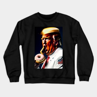 Donald Trump eating a Donut Crewneck Sweatshirt